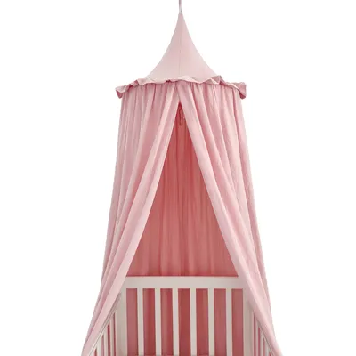Rideau de lit 100% coton CPull pour chambre d'enfant baldaquin avec volants décoration de chambre