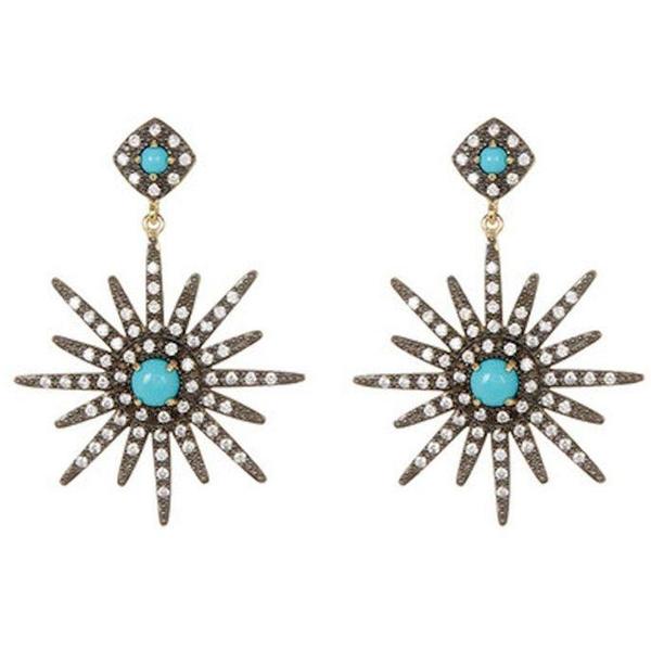 starburst-earrings-.925-sterling-silver---blue---adornia-earrings/