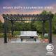 Backyard Discovery 14' x 12' Stratford Traditional Steel Pergola WITH SAIL SHADE SOFT CANOPY (BLACK)