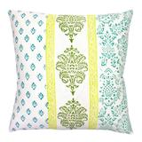Jiti Indoor Paisley Patterned Cotton Decorative Accent Small Square Throw Pillow 16 x 16