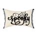 Spooky Black And White Embroidered Throw Pillow
