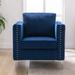 Modern Velvet Armchair Tufted Button Accent Chair Club Chair with Steel Legs for Living Room Bedroom