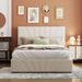Full Size Upholstered Solid Wood Platform Bed with Hydraulic Hidden Storage System