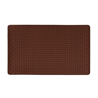 Woven Embossed Faux Leather Anti Fatigue Mat by Achim Home Décor in Lava (Size 20 X 39)