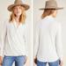 Anthropologie Sweaters | Maeve Anthropologie Surplice Faux Wrap Front Sweater Ivory | Color: Cream/White | Size: S