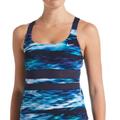 Nike Swim | Nike Women's Blur V-Back Tankini Swimsuit Top New!! | Color: Blue/Tan | Size: S