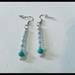 Anthropologie Jewelry | Anthropologie, Linear Dangle Beaded Earrings, New | Color: Blue/White | Size: Os