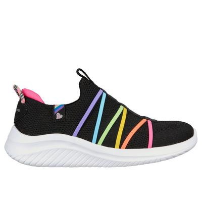 Skechers Girl's Ultra Flex 3.0 Sneaker | Size 12.5 | Black | Textile/Synthetic | Machine Washable