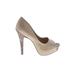 Jessica Simpson Heels: Tan Solid Shoes - Size 7