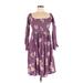 Torrid Casual Dress - A-Line: Purple Floral Dresses - Used - Size Medium Plus