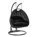 LeisureMod Mendoza Charcoal Wicker Hanging 2 person Egg Swing Chair in Black - LeisureMod MSCCH-53BL
