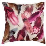 Violet Linen Decorative Chenille Feathers Pattern Decorative Throw Pillow