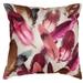 Violet Linen Decorative Chenille Feathers Pattern Decorative Throw Pillow