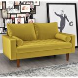 Luis Mid-century Modern Tufted Velvet Loveseat