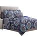 Split 8 Piece Reversible Printed Full Size Complete Bed Set The Urban Port, Blue