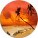 Design Art 'Palms Silhouettes Bent to Seashore' Photographic Print on 36.0 H x 36.0 W x 1.0 D in white in Beige;orange | 36" H x 36" W | Wayfair