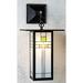 Arroyo Craftsman Franklin 1-Light Outdoor Wall Lantern Glass in Black | 15.125 H x 9 W x 11.75 D in | Wayfair FB-9LSACS-MB