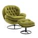 Lounge Chair - Orren Ellis Vayron 31.73" Wide Tufted Velvet Swivel Lounge Chair & Ottoman in Green | 33.78 H x 31.73 W x 33.5 D in | Wayfair