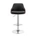 Corrigan Studio® Gray Faux Leather Black Base Adjustable Modern Bar Stool Metal in Gray/Black | 41 H x 19 W x 19 D in | Wayfair