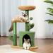 Tucker Murphy Pet™ Berthy 32.9" Cactus Cat Tower Cat Tree Manufactured Wood in Brown/Green | 32.9 H x 21.5 W x 15.6 D in | Wayfair