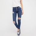 Free People Jeans | Free People Skinny Jeans Distressed Denim Destroyed Reagan Button Fly Mid Rise24 | Color: Blue | Size: 24