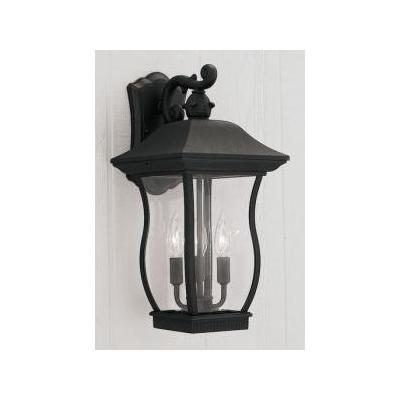 Designers Fountain 2722-BK Black Chelsea 3 Light 9" Cast Aluminum Cast Wall Lantern