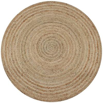 Teppich Jute Geflochten 120 cm Rund Vidaxl Image