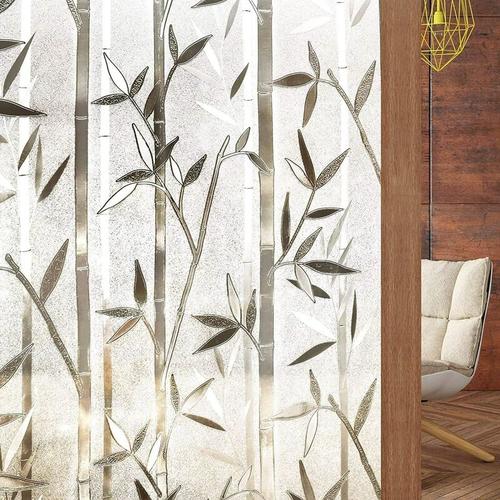 Sun Flowerde - Fenster-Verdunkelungsfolie, Anti-Gaze-Fensterfolie, Bambus-Muster-Fensterfolie,