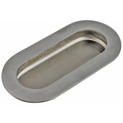Ms Beschläge - Schiebetürbeschlag 102x50mm Edelstal matt gebürstet Einlassmuschel Griffmuschel Image