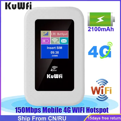 KuWFi-Routeur Hotspot mobile 4G 150Mbps pour l'extérieur avec carte graphique et modem Wi-fi