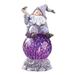 Roman 80784 - 11"H LED GNOME PURPLE SOLAR (14320) Home Decor Statue Figurines