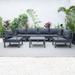 LeisureMod Hamilton 7-Peice Patio Sectional Set with Coffee Table