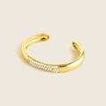 J. Crew Jewelry | J Crew Open Cuff Pave Bangle Bracelet Nwt | Color: Gold | Size: Small/ Med