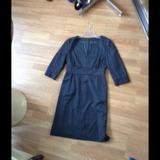 J. Crew Dresses | Jcrew Charcoal Gray Wool 3/4 Sleeve Shift Dress | Color: Black/Gray | Size: 10