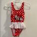 Disney Swim | Disney Minnie Mouse Red Polka Dot One Piece Swimsuit Infant Girls Size 18 Mo | Color: Red/White | Size: 18mb