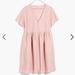 Madewell Dresses | Madewell Linen-Blend Alexandra Button-Front Mini Dress | Color: Pink | Size: Xxs