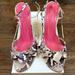 Kate Spade Shoes | Kate Spade Lizard Skin Slingback Heels Size 8.5 | Color: Brown/Cream | Size: 8.5