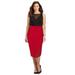 Plus Size Women's Curvy Collection Ponte Knit Pencil Skirt by Catherines in Classic Red (Size 2X)