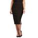 Plus Size Women's Curvy Collection Ponte Knit Pencil Skirt by Catherines in Black (Size 5XWP)