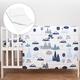 5 Piece Bedding Set Duvet Pillow with Covers & Cotton Sheet for 140x70 cm Baby Cot Bed (Cars)