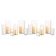 Hurricane Candle Holder Glass Cylinder: Set of 4 (12Pcs) Flower Vase for Tea Light Votive Pillar Floating Candles Dining Table Decorations Wedding Centrepieces Living Room Christmas Ornaments (S+M+L)