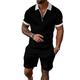 Fashion Athletic Short-Sleeve Polo Shirt Set Men Fishing Golf Workout T-Shirt Quick-Dry Lapel Zip Tennis Top (Color : Black, Size : 4XL)
