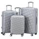 CMY Suitcase Set Hard Shell Suitcases Lightweight 3 Digit Combination Lock 4 Dual Spinner Wheels 3 Pcs suitcases & Travel Bags Luggage Sets Luggage with Telescopic Handle (Silver, 3 Piece Set)