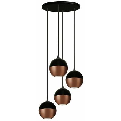 Midway Cluster Pendelleuchte Schwarz, Kupfer 30cm - Helam