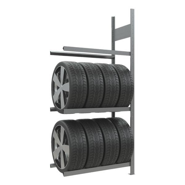 SCHULTE Lagertechnik Räder-/Reifenregal Anbauregal 200 x 115 x 40 cm silber, 115x200x40 cm