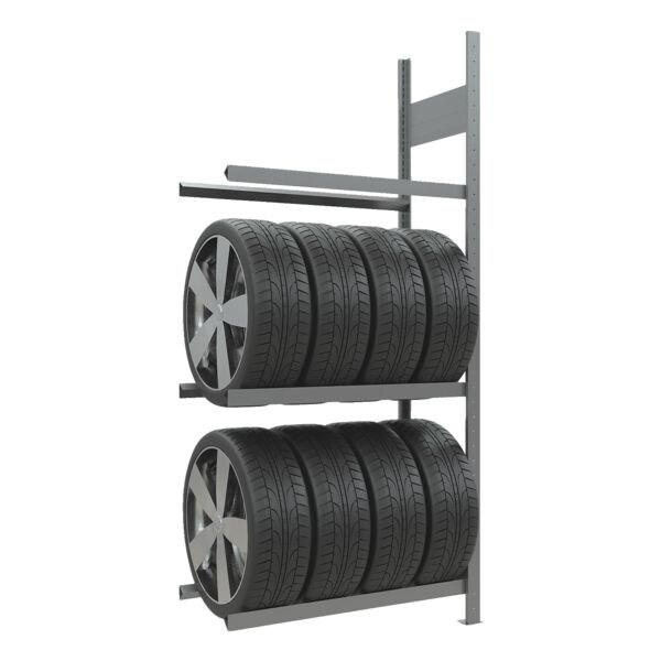 SCHULTE Lagertechnik Räder-/Reifenregal Anbauregal 275 x 100 x 40 cm silber, 100x275x40 cm
