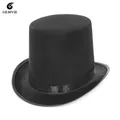 Chapeau haut de forme en polyester pour hommes et femmes The Magician Performed Flat Red Black