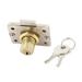 Silver Tone 15mm Dia Cylinder Head Metal Cabinet Security Drawer Lock w 2 Keys - Silver Tone,Gold Tone