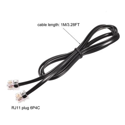 Phone Extension Cord Telephone Cable Phone Line Cord RJ11 6P4C Plugs