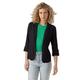 VERO MODA Damen Legeres Blazer Jackett mit Dreiviertel Arm Leichter Sakko Eleganter Business Shacket, Farben:Schwarz, Größe:XXL